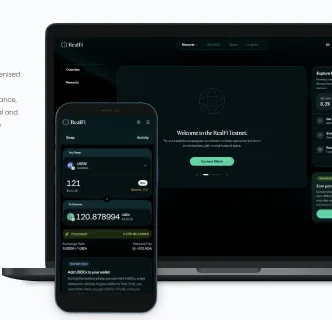 The RealFi portal on desktop and mobile