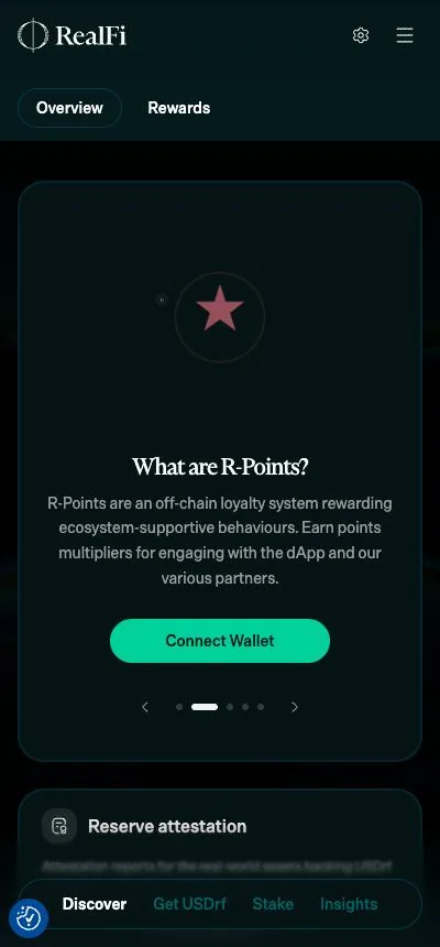 Mobile overview: R-Points rewards and reserve attestation